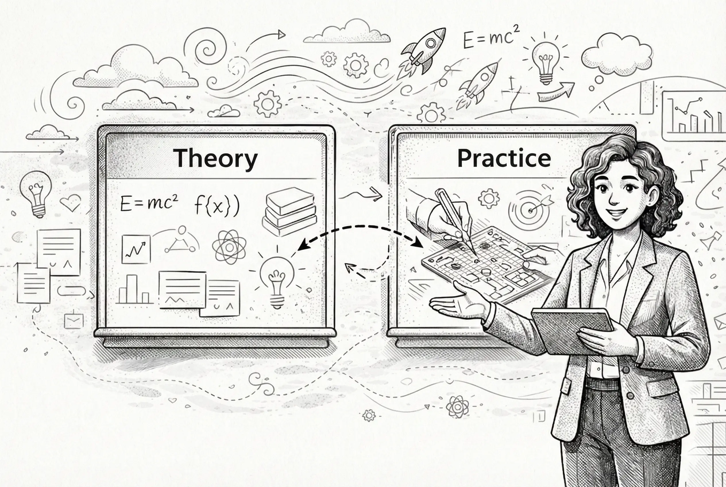 Teacher with dashboard